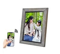 Cornice Digitale Smart WiFi,Cornici Digitali Elettronica Da 10,1 Pollici 16 GB Touchscreen IPS 1280x800 Rotazione Automatica,Cornice In Legno Massello,Con Lettore Foto/Musica/Video/Calendario/Allarme