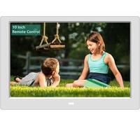 Cornice digitale USB da 10,1 pollici con scheda da 16 GB e telecomando, cornice digitale IPS HD con musica/lettore video/calendario/allarme, cornice digitale con porta USB, regali per anziani