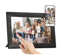 Cornice Digitale WIFI Da 10,1 Pollici, 32 GB, IPS, 1280 X 800, Schermo Touch Full HD, Intelligente Integrata Schermo Ad Alta Definizione(Imitate wood)