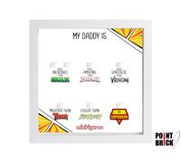 Cornice Display per LEGO Minifigures - Festa del papà - Daddy Superhero Yellow
