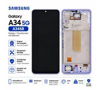Samsung Galaxy A34 5G A346B Display Touch Screen Frame Viola Service Pack