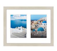 Cornice doppia Americanflat 5x7 in legno chiaro - Utilizzabile come una cornice 11x14 senza passepartout o come due cornici 5x7 con passepartout