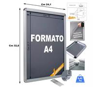 CORNICE ESPOSITIVA F.TO A4 PUBBLICITARIA APPENDERE SU PARETE MURO NEGOZIO CRPT01