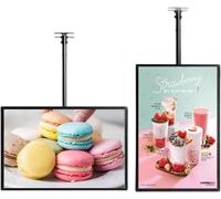 Cornice Espositiva For Poster Con Striscia Luminosa A LED, Espositore Luminoso For Pubblicità Da Appendere Al Soffitto, Espositore Pubblicitario Plug-in, Pannello Menu Retroilluminato(Horizontal scree