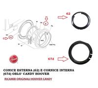 CORNICE ESTERNA E INTERNA OBLO' LAVATRICE HOOVER CANDY ORIGINALE X VARI MODELLI