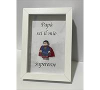 cornice festa del papà quadretto superman lego supereroi