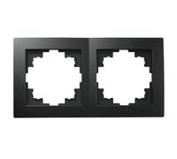 cornice | FLAIR | per prese con interruttore, cornice per presa a 2 vie, cornice per interruttore, cornice doppia, nero opaco