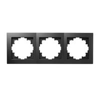 cornice | FLAIR | per prese con interruttore, cornice per presa a 3 vie, cornice per interruttore, cornice doppia, nero opaco