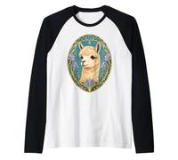 Cornice Floreale Vintage Ritratto Alpaca Art Nouveau Maglia con Maniche Raglan