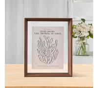 Cornice for foto, cornice for galleggiante in acrilico bifacciale for cartoline con foglie secche Esemplari multicolori di dimensioni multiple(Walnut Color,A4)