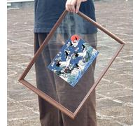 Cornice for foto, cornice for in legno trasparente bifacciale for esposizione di campioni dimensioni multiple multicolori(Dark Walnut 1,7 inches)