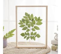 Cornice for foto, cornice for vuota in legno trasparente su entrambi i lati, dimensioni multiple multicolori(Original Wood Color,Square 4 inches)