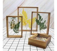 Cornice for foto, cornice for vuota in legno trasparente su entrambi i lati, dimensioni multiple multicolori(Brown Yellow,5 inches)