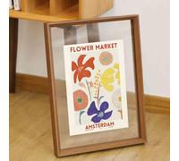 Cornice for foto, cornice galleggiante in doppio vetro, dimensioni multiple multicolori su entrambi i lati(Dark Walnut,A3 [29.7 * 42cm])