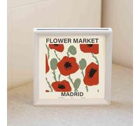 Cornice for foto, cornice galleggiante in doppio vetro, dimensioni multiple multicolori su entrambi i lati(White,Square [50 * 50cm])