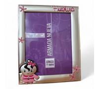 Cornice Foto Bambina Armada Nueva Rosa Argento Smaltato 13x18 cm