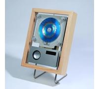 Cornice Foto Lettore CD Multifunzionale, Decor Musicale Bluetooth 5.1 6 Modalità Luce Output USB AUX Altoparlanti Casa Ufficio Corridoio(Wood color)