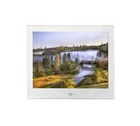 Cornice fotografica digitale, rapporto schermo 4:3 da 8 pollici, supporta la riproduzione di immagini, musica e video ed è adatta a una varietà di scenari (Silver)