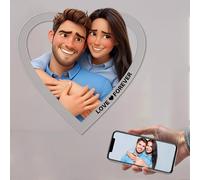 Cornice Fotografica in Personalizzata In Stile Cartoon 3d Caricatura Personalizzata Regalo di Coppia Matrimonio Regalo di Compleanno Famiglia Regalo di Anniversario Decorazione da Parete (love)