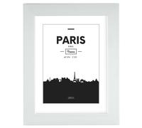 Cornice fotografica in plastica ""Parigi"", bianco, 13 x 18 cm