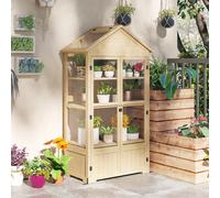 Cornice fredda Outsunny in serra con serratura in legno con 4 livelli di natura