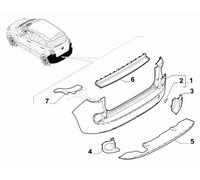 CORNICE GRIGLIA N.4 DEL FANALE RETRONEBBIA POST SINISTRO SX FIAT 500L 2012>13>14
