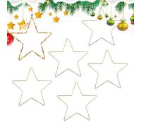 Cornice In Filo Per Ghirlanda,6 Pezzi a Stella in Filo Metallico | Pentagramma Modello Per Creare Decorazioni - Per Artigianato Natale Matrimonio Halloween Fattoria