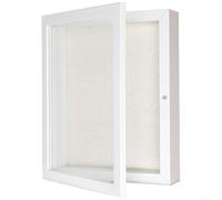 Cornice in legno da parete per conservare la memoria, con chiusura magnetica e finitura vintage con venature del legno (bianco, 20 x 25 cm)