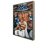 Cornice in legno laccato bianco illuminato presidente Abraham Lincoln