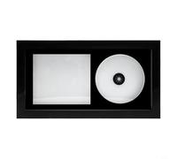 Cornice in legno massello per album CD, con pannelli in acrilico trasparente e retro in MDF, per decorazione di casa o ufficio, montaggio a parete o scrivania, nero