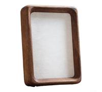 Cornice in legno massello per figure da collezione e foto, realizzata a mano in noce o teak, scatola cieca con base in acrilico, supporto decorativo rettangolare classico per la casa (A)