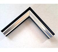 Cornice in legno NERA ARGENTO per.foto, stampe,poster -LARG.35 ALT.30 BAT.13 MM