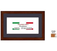 Cornice in legno noce arte povera da cm 3 con passep. blu notte per foto,stampe