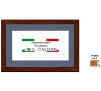 Cornice in legno noce arte povera da cm 3 con passepartout avio per foto,stampe