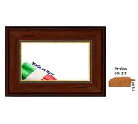 Cornice in legno noce arte povera filo oro per poster stampe Misura cm 40x50