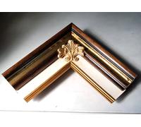 Cornice in legno NOCE ORO+FREGI per quadri, foto, stampe,LAR.80 ALT.42 BAT.22 MM