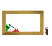 Cornice in legno oro a cassetta con venature per foto stampe quadri Spessore cm2