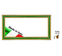 Cornice in legno oro e verde per foto,stampe,poster,attestati,diplomi