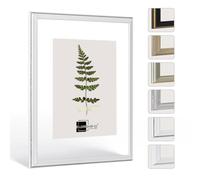 Cornice in vetro doppio, Kalypso in Bianco Grigio Antico 40x50cm con vetro acrilico