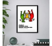 Cornice inclusa 40x30 Keith Haring "Family"- Quadro Moderno Stampa Pop Art