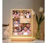 Cornice luminosa con musica personalizzata, 20,3 x 15,2 cm, luce notturna personalizzata per famiglia, amici, regalo di compleanno per uomo/donna, ricordo di relazione con foto