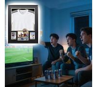 Cornice Maglia Calcio Vetrina con Cornice In Jersey Firmata, 92x72, 82x62, 72x52 cm, Cornice con Protezione UV per Maglietta Sportiva, Mensola a Parete(A,52 x 72 cm (20.4 x 28 in))