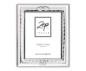 Cornice MATERA da Tavolo NOZZE D'ORO in Silver Plated per foto 15x20 Verticale, Placcata Argento Made in Italy