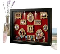 Cornice Mini Museo Custodia Fotografica Memoria Con Illuminazione a LED | 11 Cornice portafoto in miniatura per ufficio, con 8 statuette per San Valentino, ecc