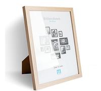 Cornice moderna in MDF naturale per piccole foto e immagini da 20 x 25 cm, con protezione in vetro acrilico, adatta come supporto da tavolo e da parete, in verticale o orizzontale.
