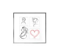 Cornice Multipla Natalie in Silver Effect 24,5x26 cm con Passepartout per 4 Foto
