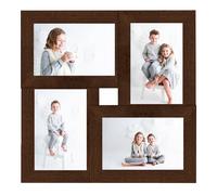 Cornice Multipla per 4 Foto 13x18cm Marrone Scuro in MDF