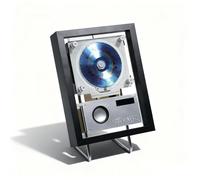 Cornice musicale da parete con Bluetooth, cornice decorativa per foto, lettore CD, include telecomando e altoparlanti, uscita 5.1, illuminazione migliorata per la decorazione della casa