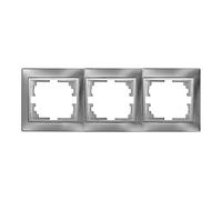 Cornice orizzontale per 3 elementi in elegante finitura argento, dimensioni 225x81x10mm. Ideale per la serie Europa, modello ERP73AU. Perfetto per valorizzare i tuoi spazi.