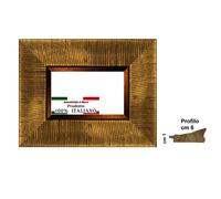 Cornice Oro e bronzo,con righe,in legno,cm 6, per foto,stampe,poster,attestati